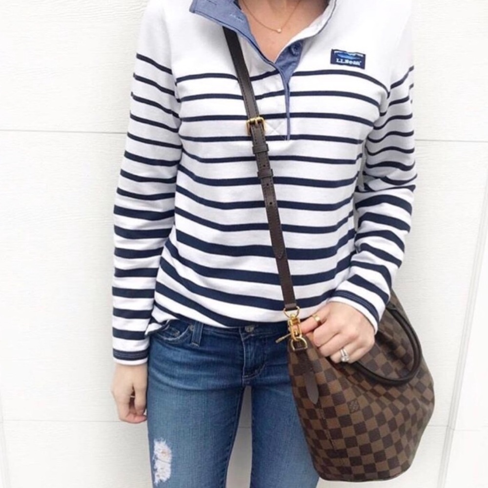L.L. Bean Nautical Rugby Pullover